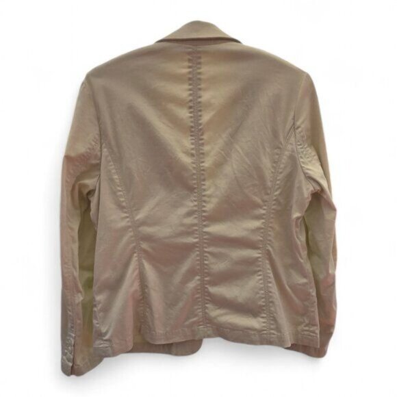 Coldwater Creek Size 12 Womens Khaki Cotton Blend Blazer Jacket - Picture 2 of 4